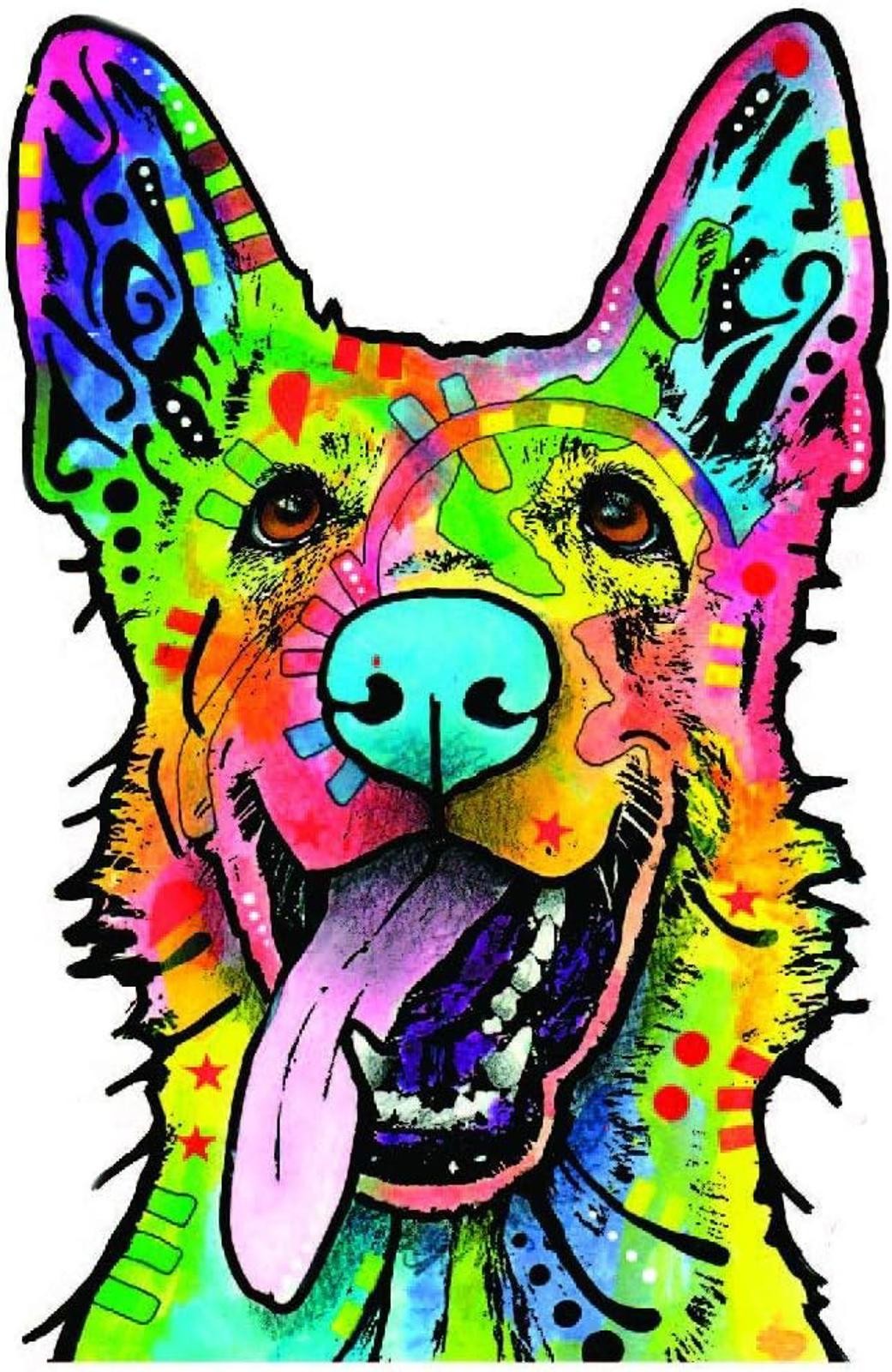 5″ Dean Russo German Shepherd Vinyl Bumper Sticker