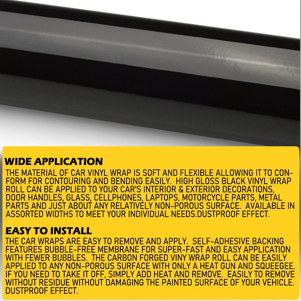 High Gloss Glossy Vinyl Film Wrap Sticker Decal Bubble DIY Free Air Release