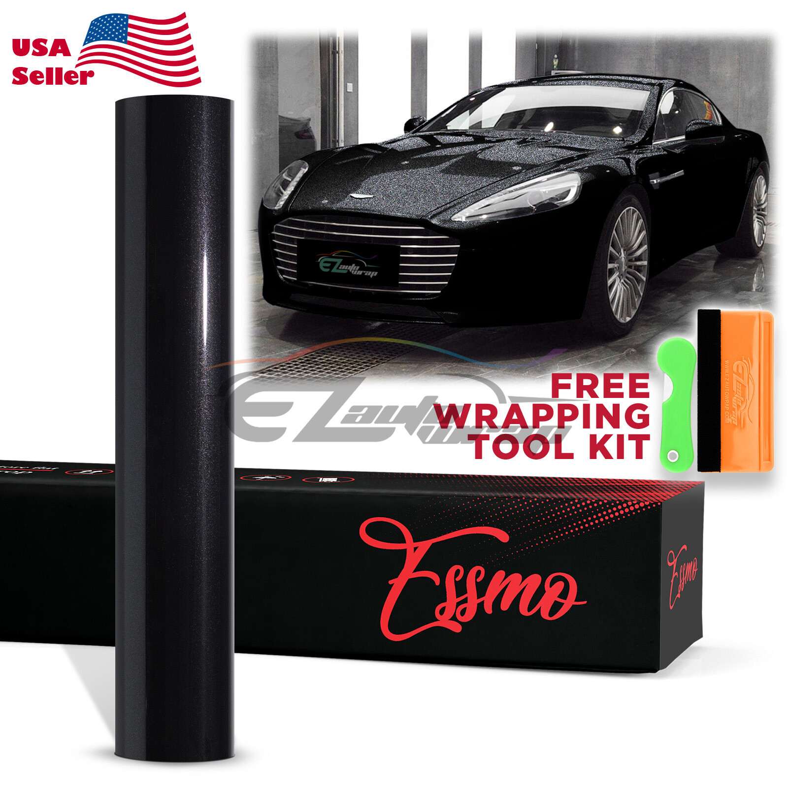 1FTx5FT PPF Paint Protection Film Gloss Black Silver Metallic Scratches Shield