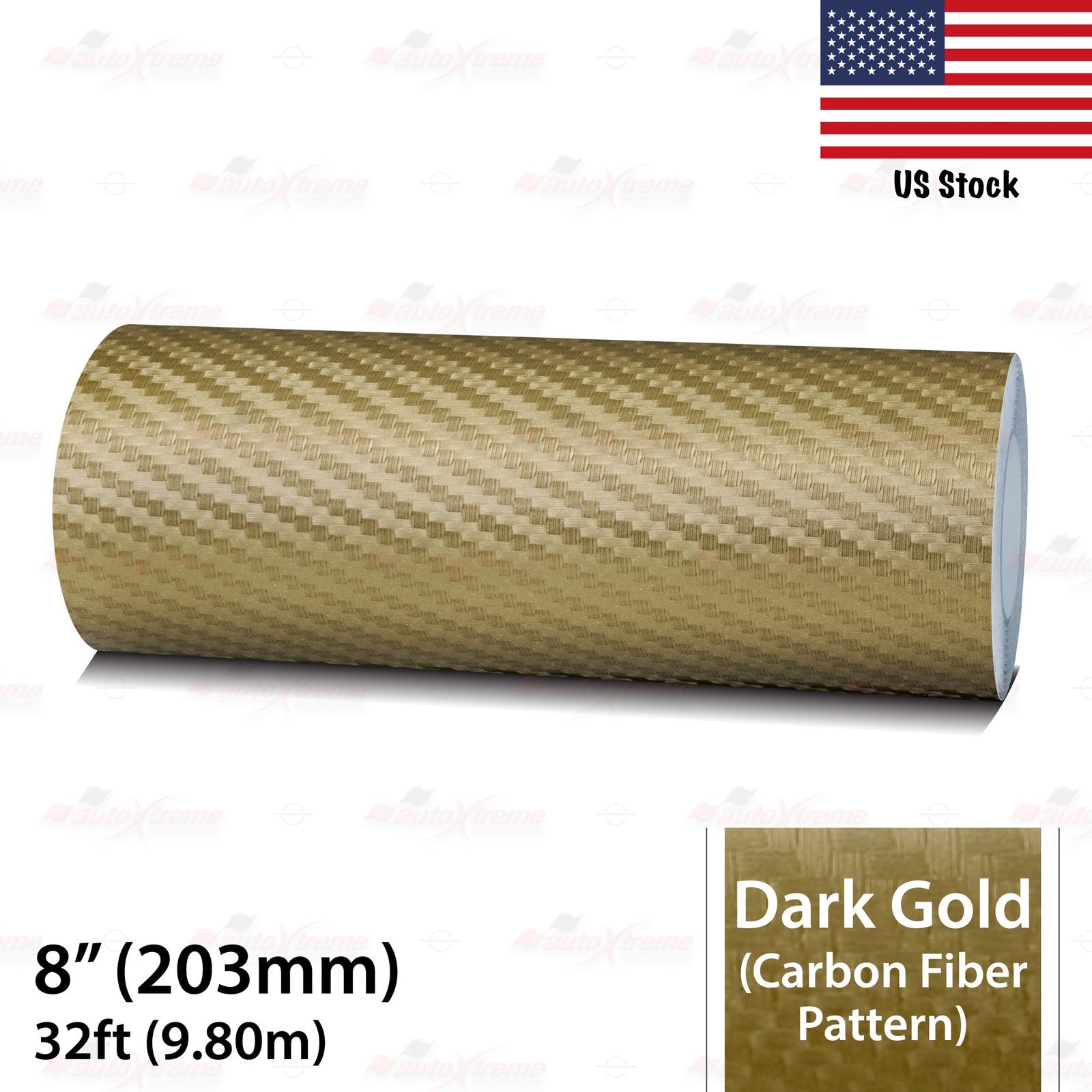 8″ Vinyl Pinstriping Pin Car Styling Tape Sticker 203mm CARBON FIBER DARK GOLD