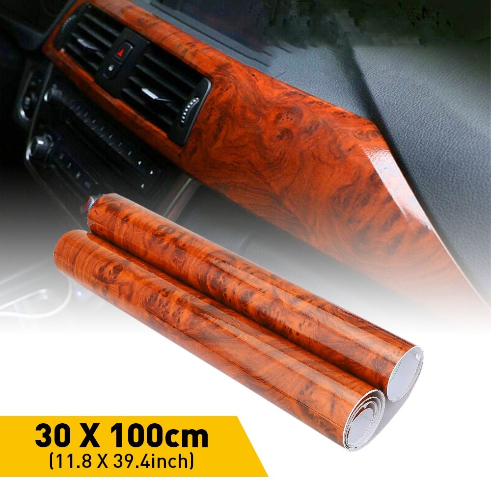 DIY Glossy Matte Wood Textured Grain Vinyl Wrap Sticker Car Interior Decors E