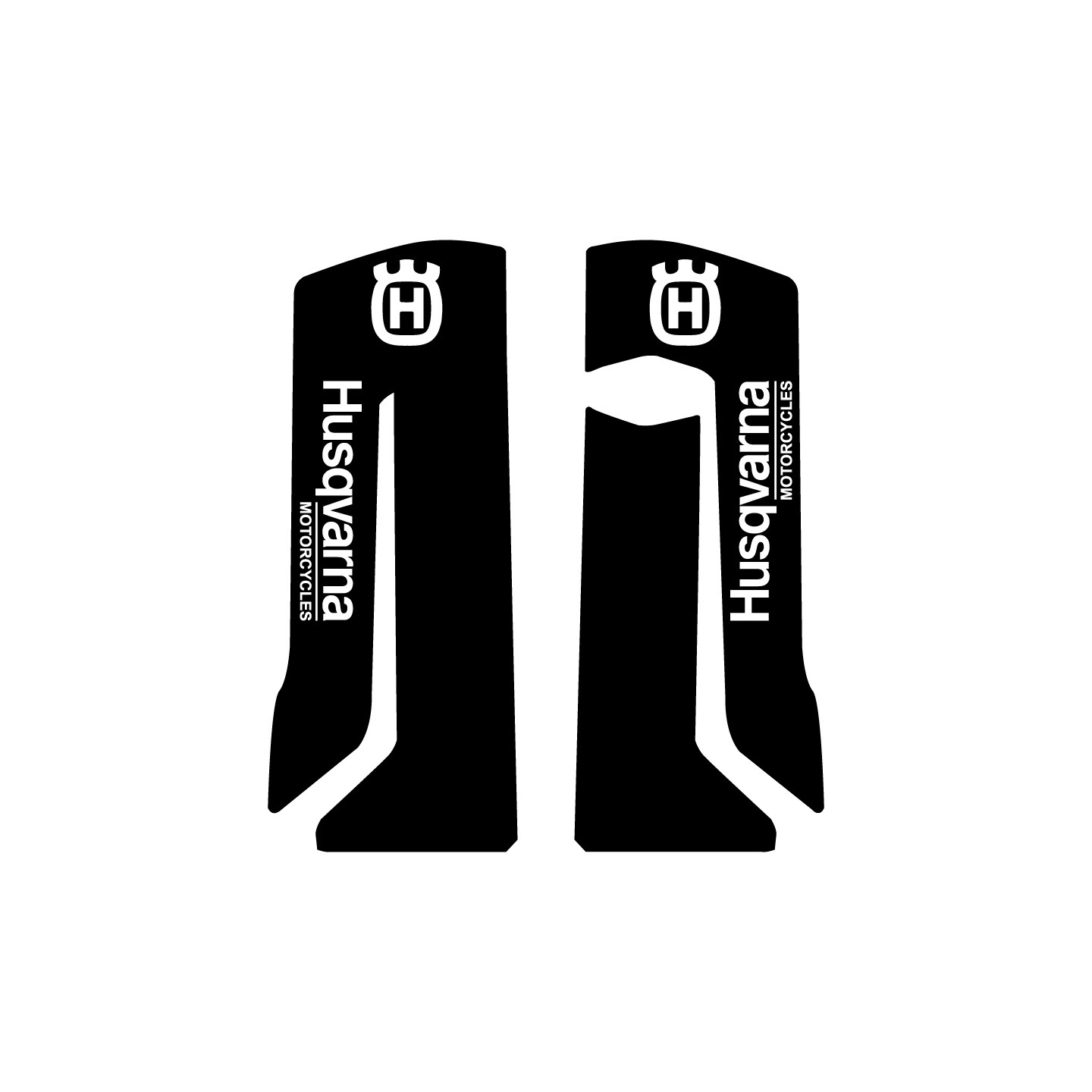 Husqvarna lower fork decals 2023-2024 FC 250-450 white on black bg