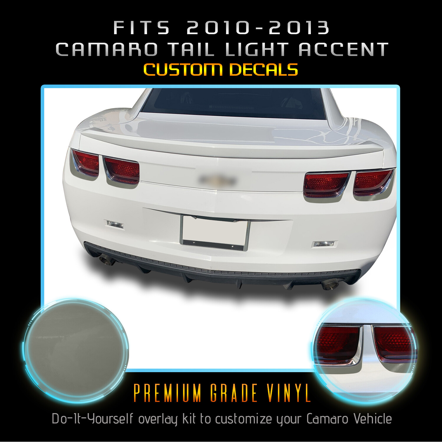 For 2010-2013 Camaro Tail Lights Trim Accent Overlay Vinyl Decals – Glossy Matte
