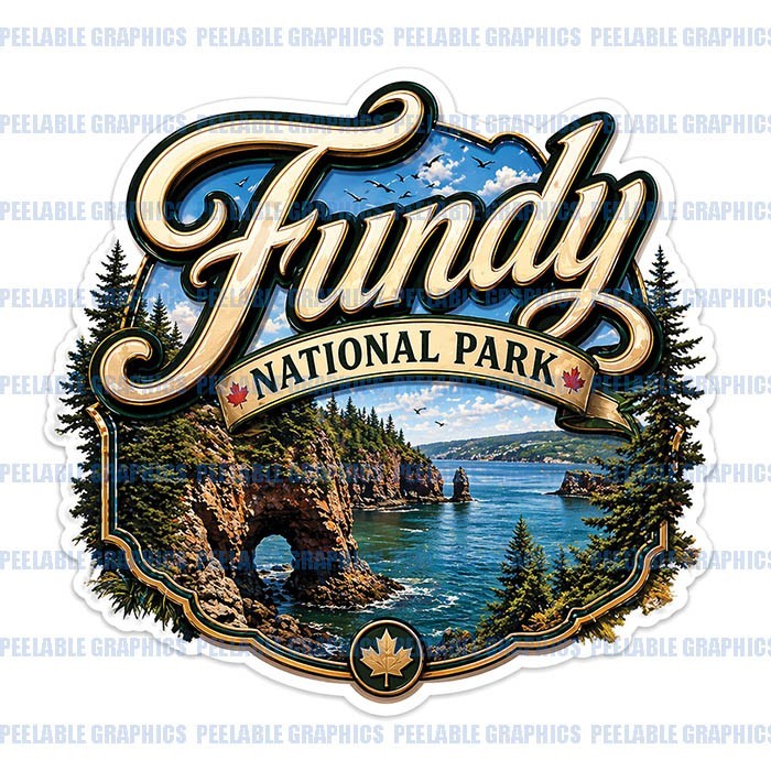 Fundy National Park Bumper Vinyl Decal Sticker Souvenir Travel Luggage B