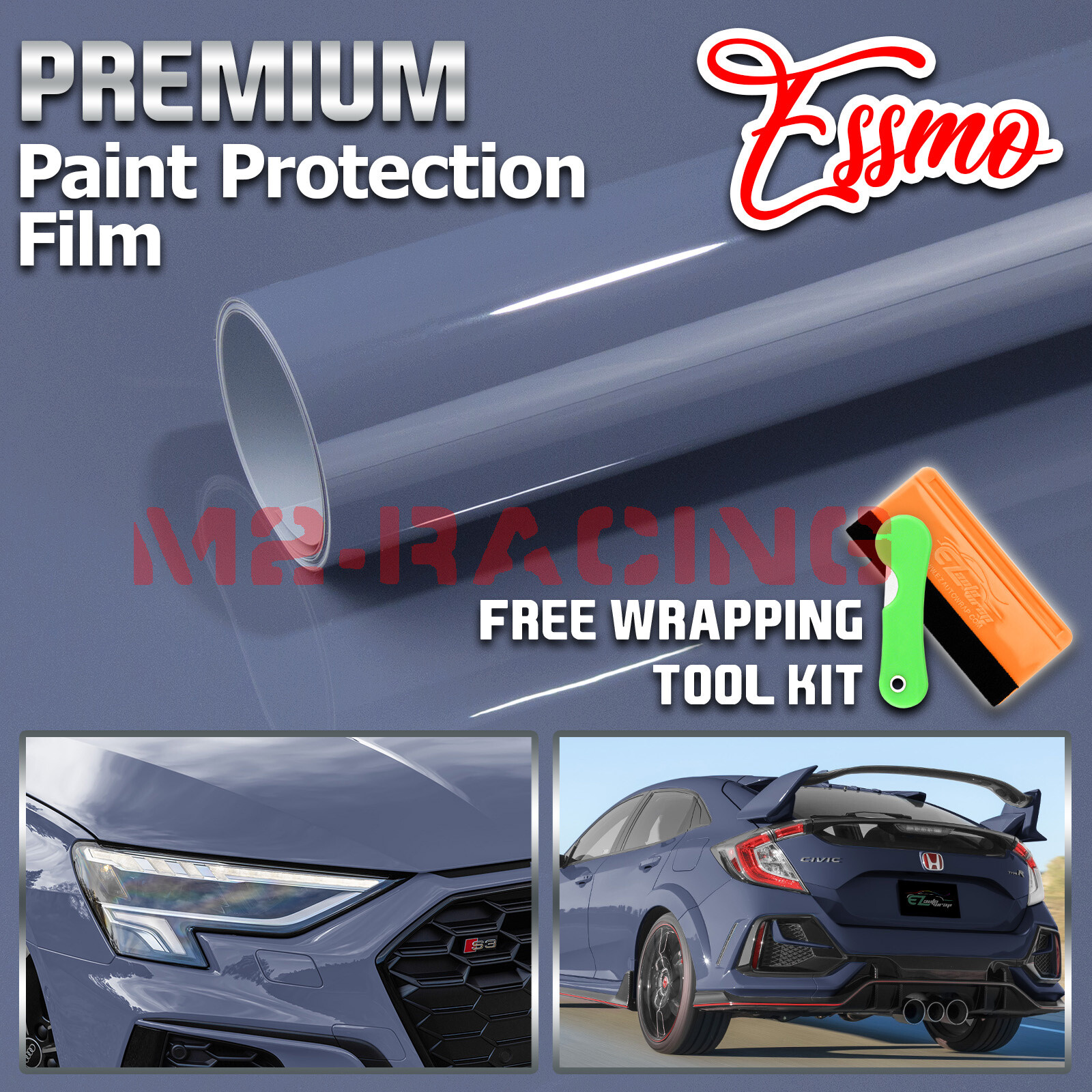 1FTx5FT PPF Paint Protection Film Gloss Space Gray Invisible Scratches Shield