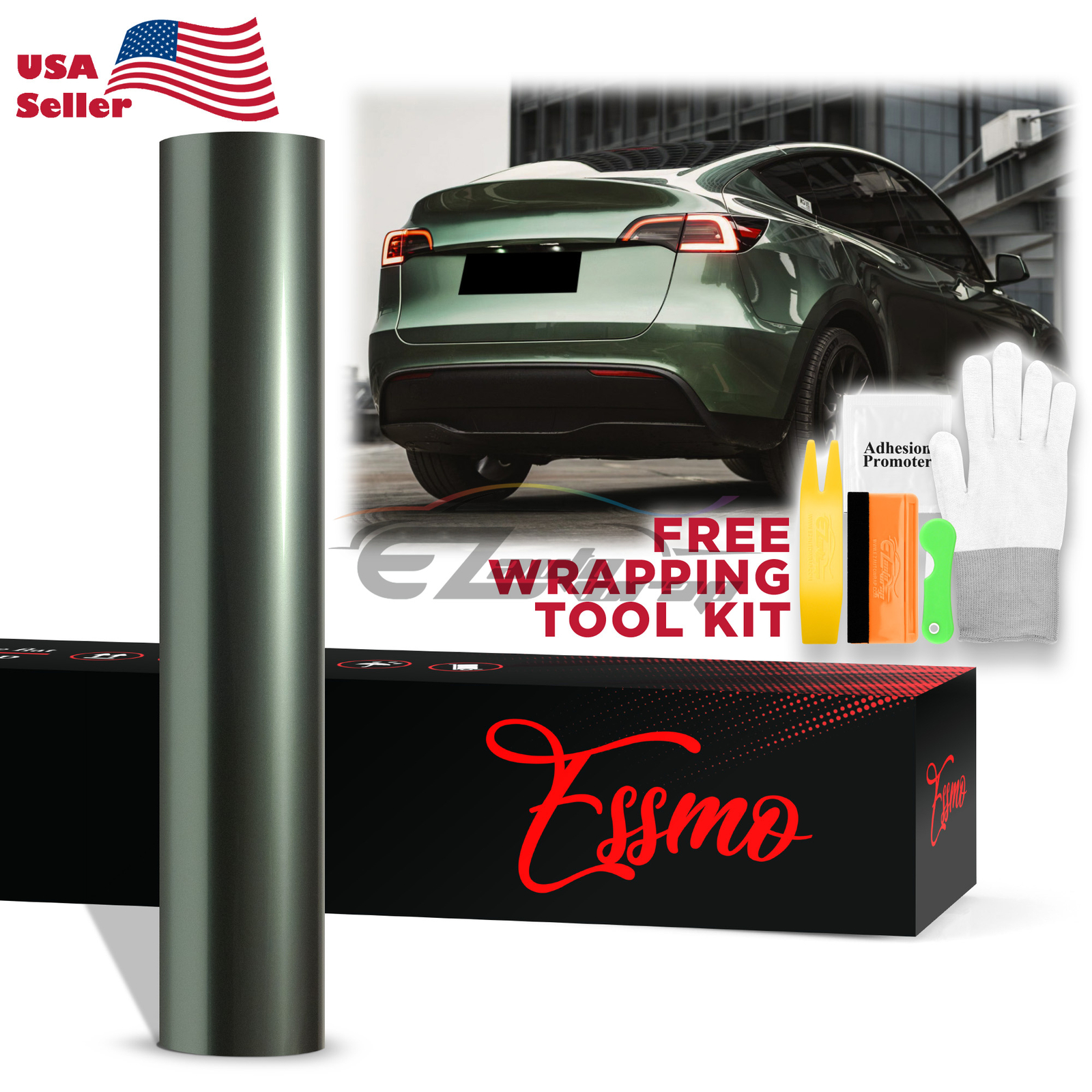 ESSMO PET Liquid Metallic Jasper Green Car Vehicle Vinyl Wrap Decal Sticker