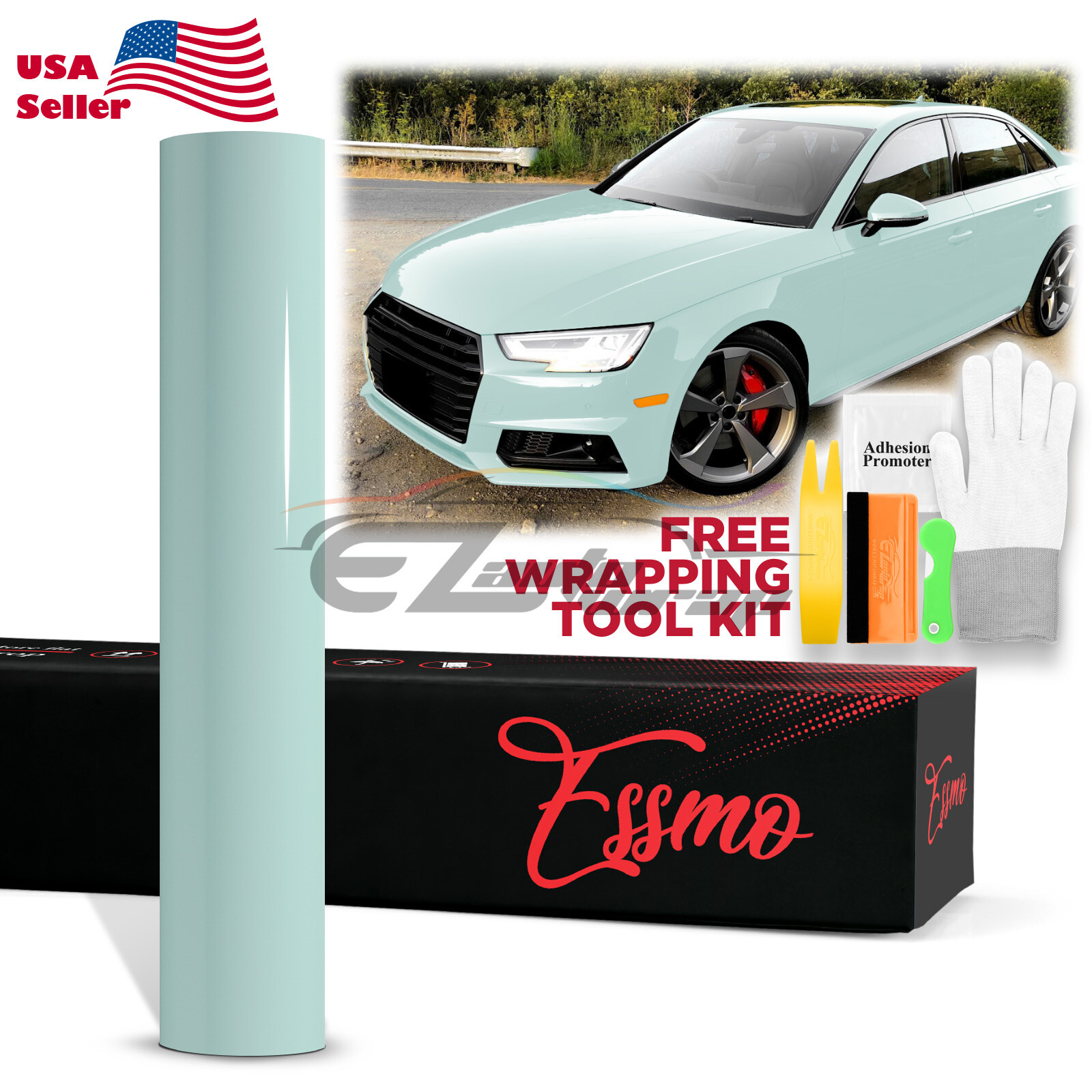 ESSMO PET Super Gloss Ocean Mist Teal Vehicle Vinyl Wrap Decal Glossy Like Paint