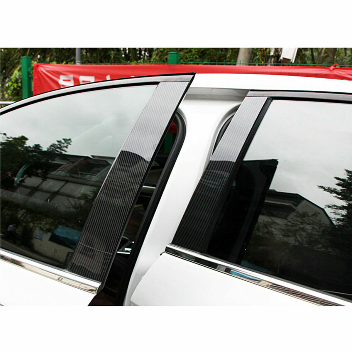 6PCS For 2006-2010 5D Carbon Fiber Texture Pillar Posts Door Trim Piano Decal