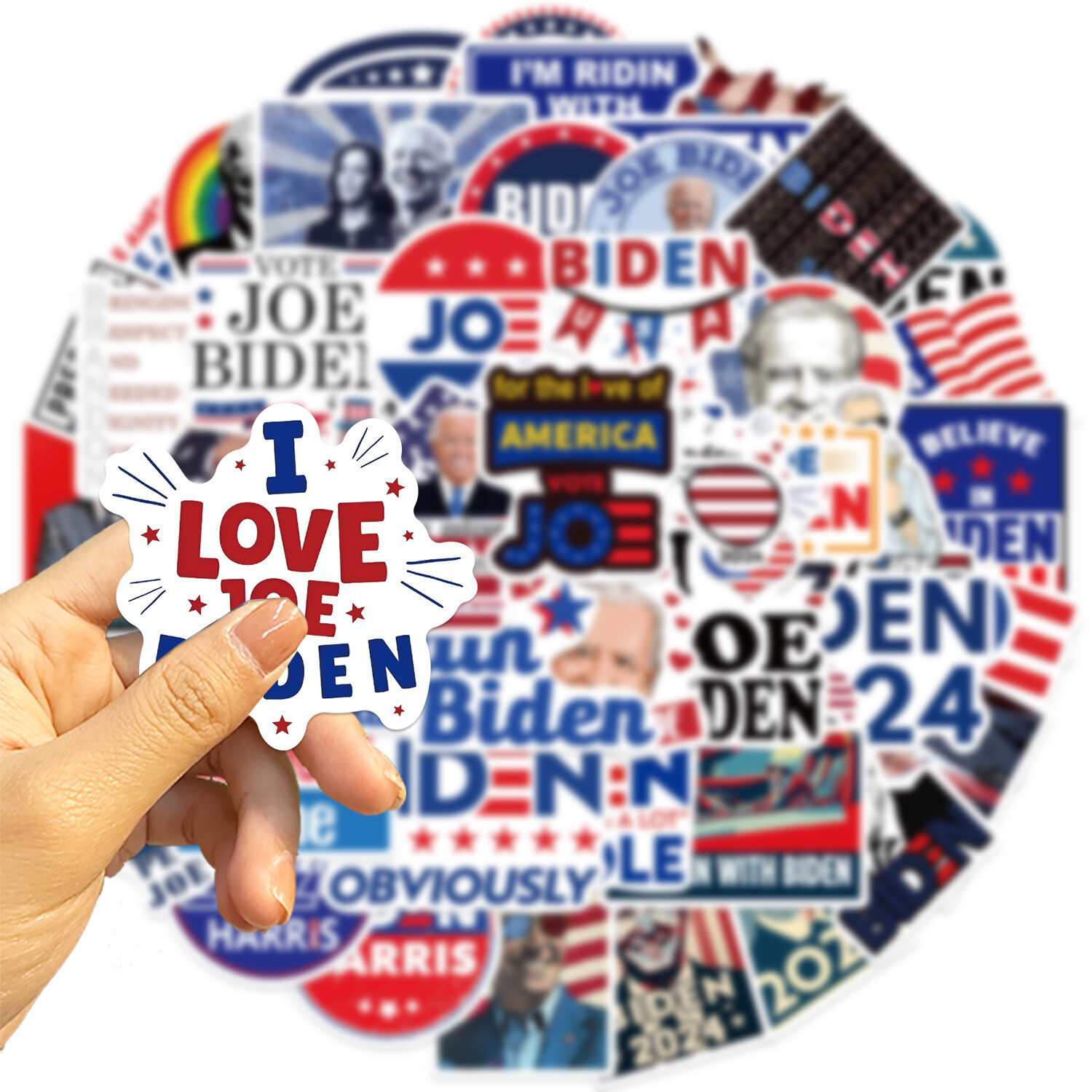 50 PCS Pack Joe Biden Stickers Decal 2024 President Election Campaign Supplies