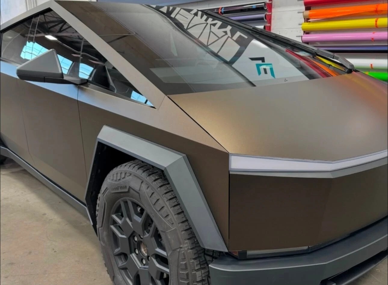 Cybertruck DIY PPF Paint Protection Film Wrap Color Change Matte Eclipse Brown