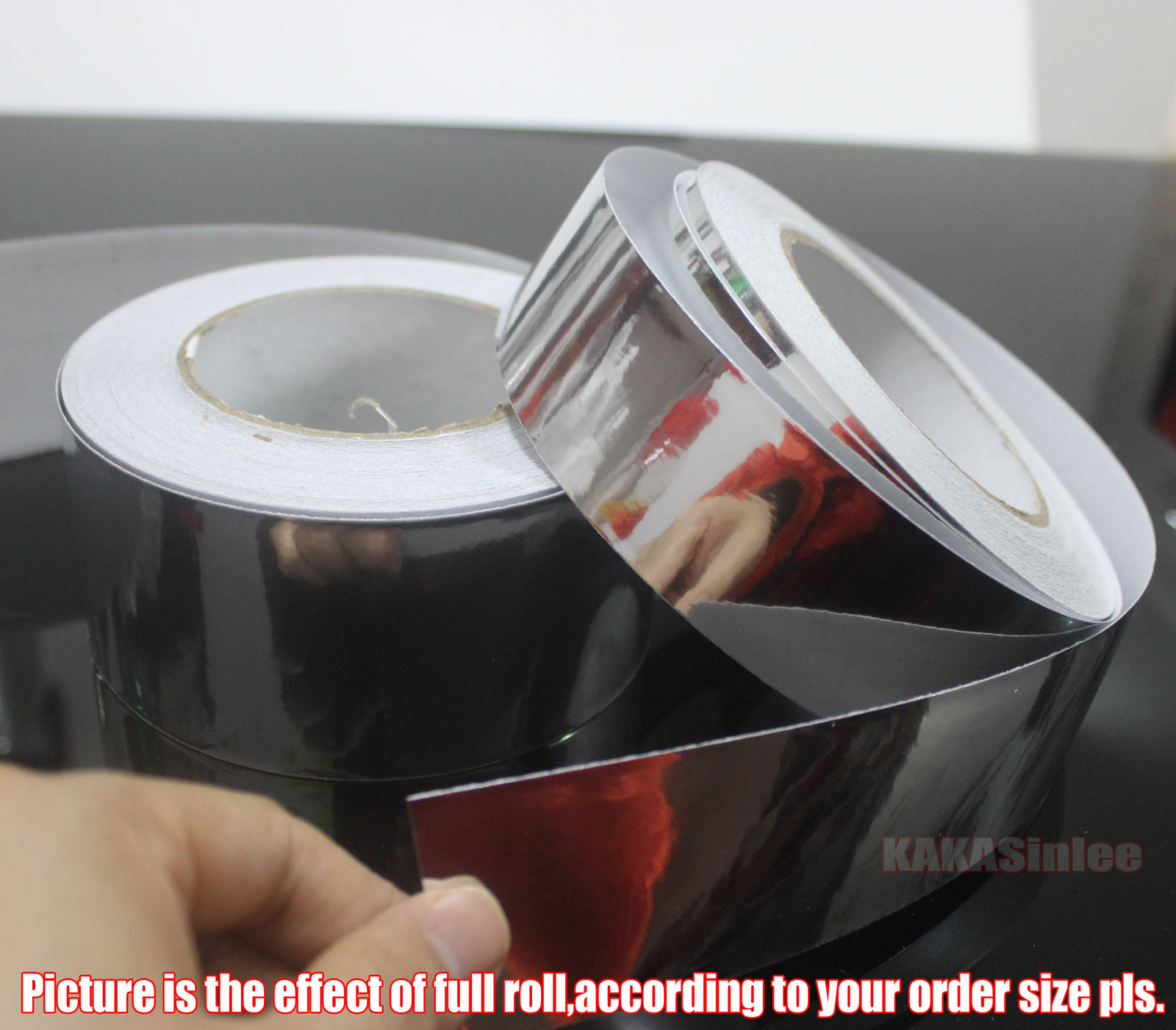 1.2inch Wide Mirror Chrome Vinyl Wrap Tape Sticker Car House Trim Decal / Silver