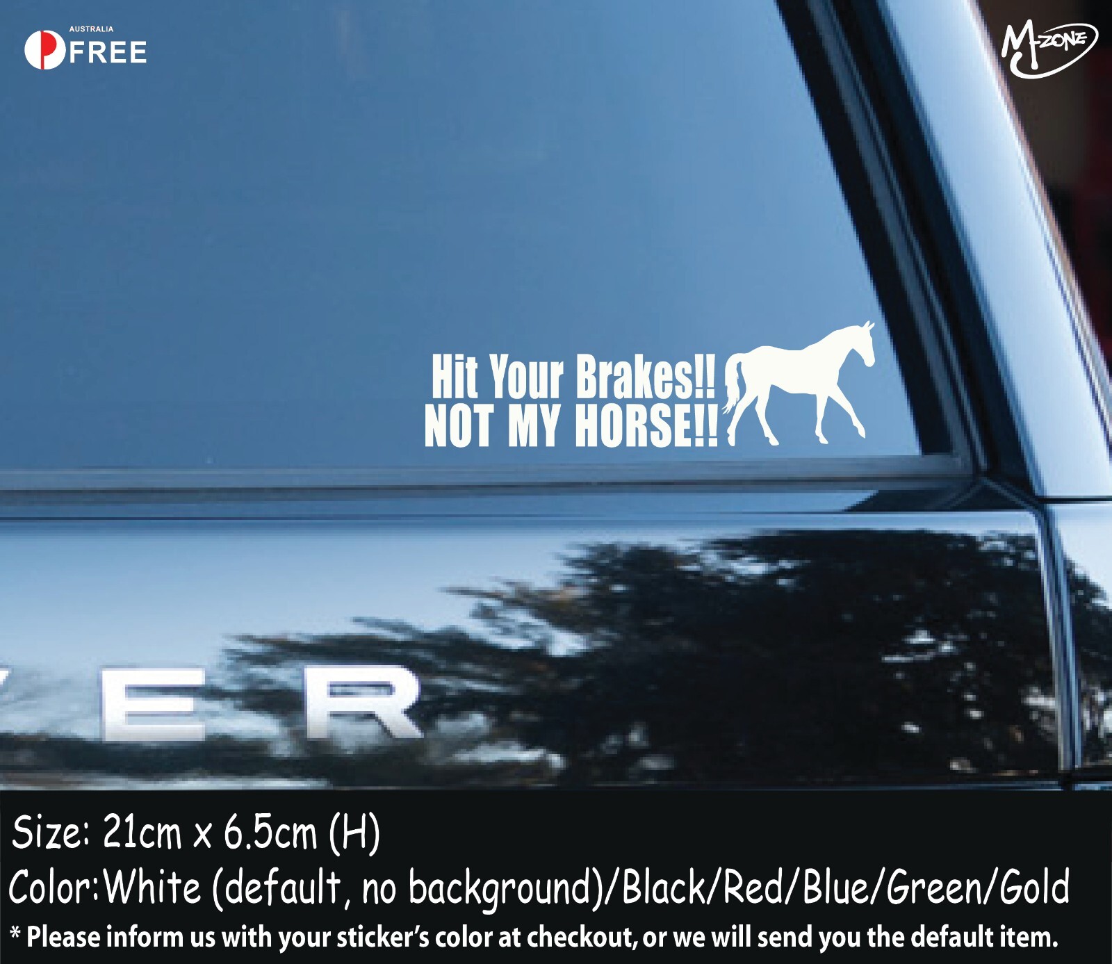 HIT YOUR BRAKES NOT MY HORSE Sticker Decal-Reflective/Metallic Color Funny Gift