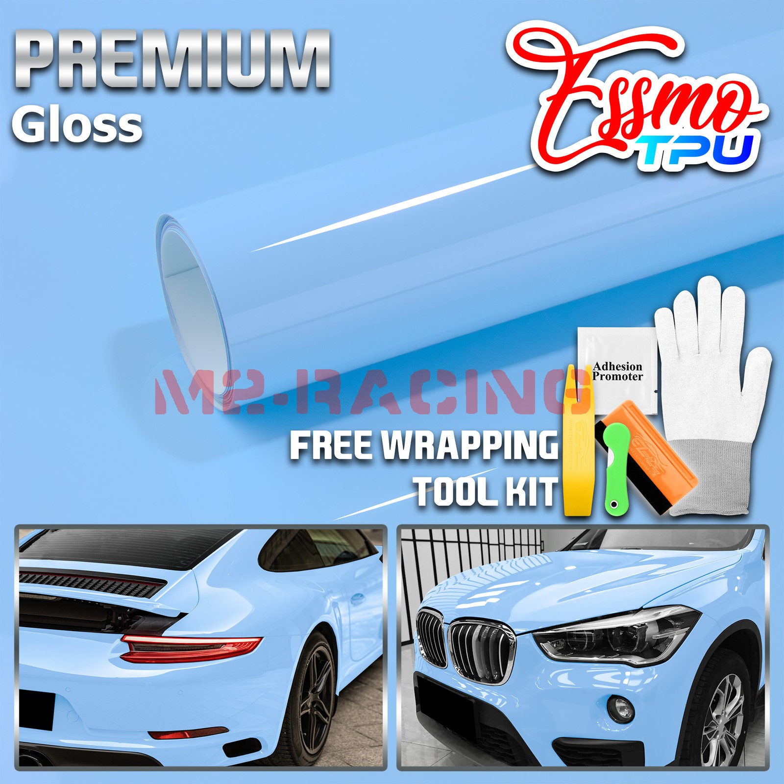 TPU Color Gloss Zandvort Blue PPF Paint Protection Film Dry Wet Apply Vinyl Wrap