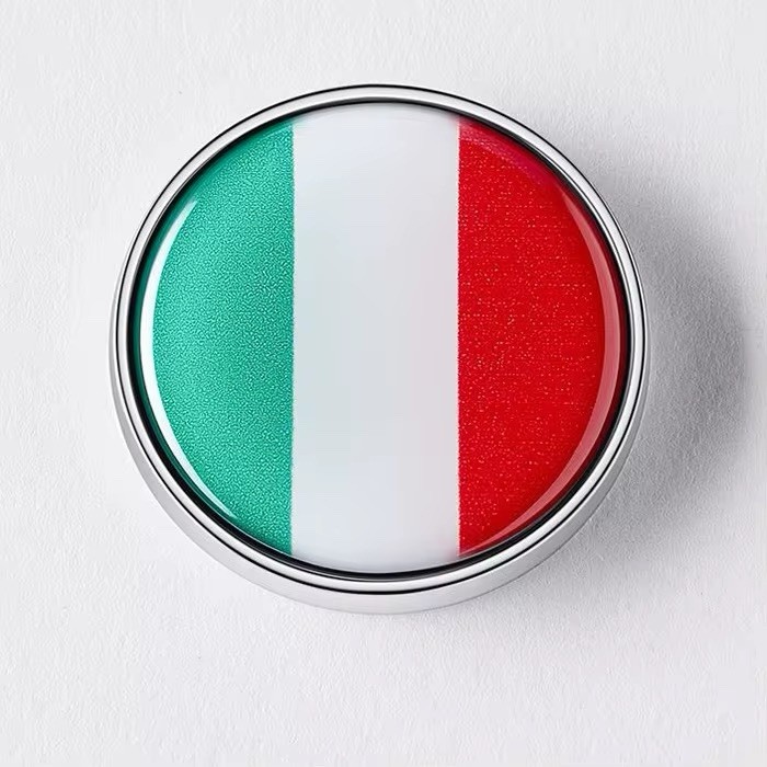 Italian Flag Circular Metal Emblem Badge Italy IT Sticker Free Shipping!