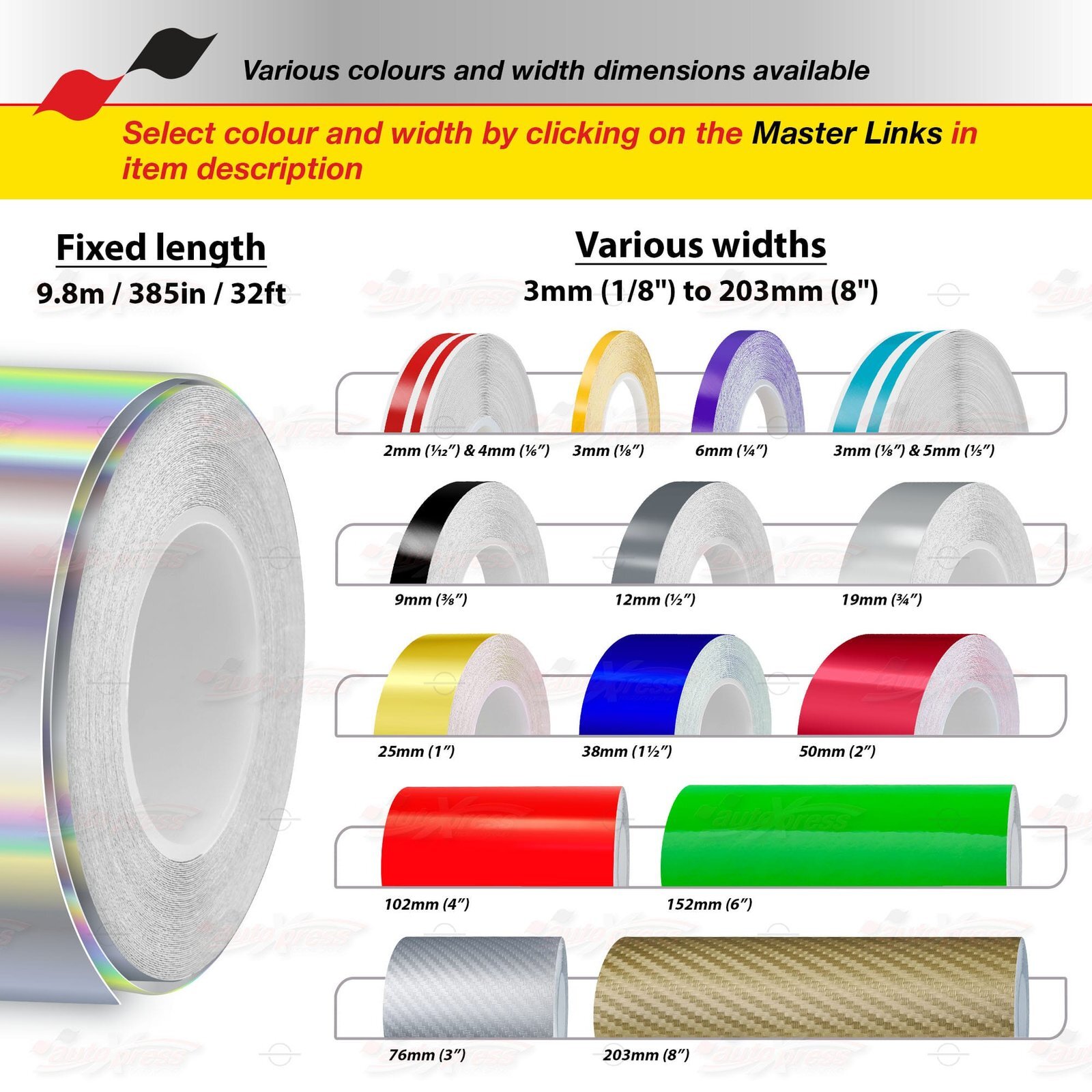 3/4″ 19mm Roll PIN STRIPE Car Striping Trim Body Line TAPE Decal Vinyl Stickers
