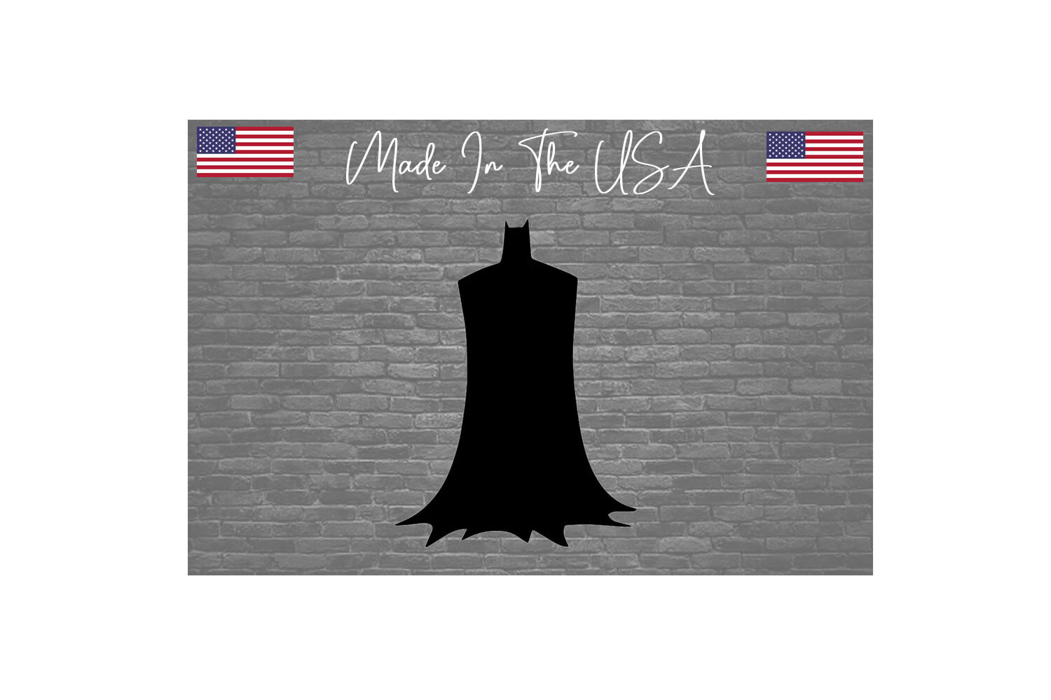 Batman Cape Sticker Decal -Matte Black Halloween Craft 6″x5″