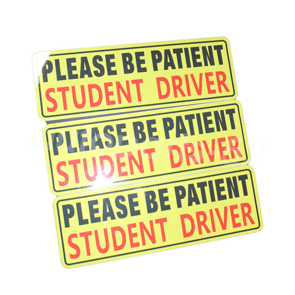 3 Pcs Car Signs Student Driver Magnet Please Be Patient Car Bumper Sticker Decal