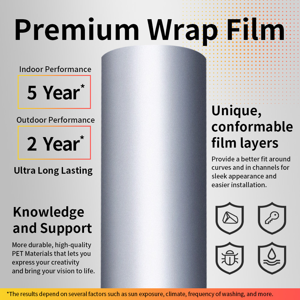 Premium Ultra Gloss PET Liner Self Adhesive Vinyl Wrap Air Release Bubble Free