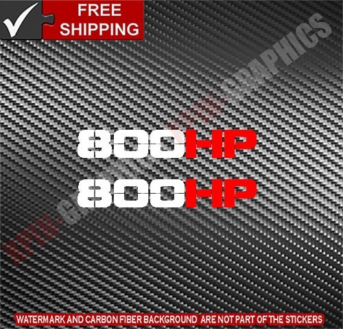 800 HP / HORSEPOWER VINYL DECAL STICKER 2 COLOR STICKERS STYLE #2