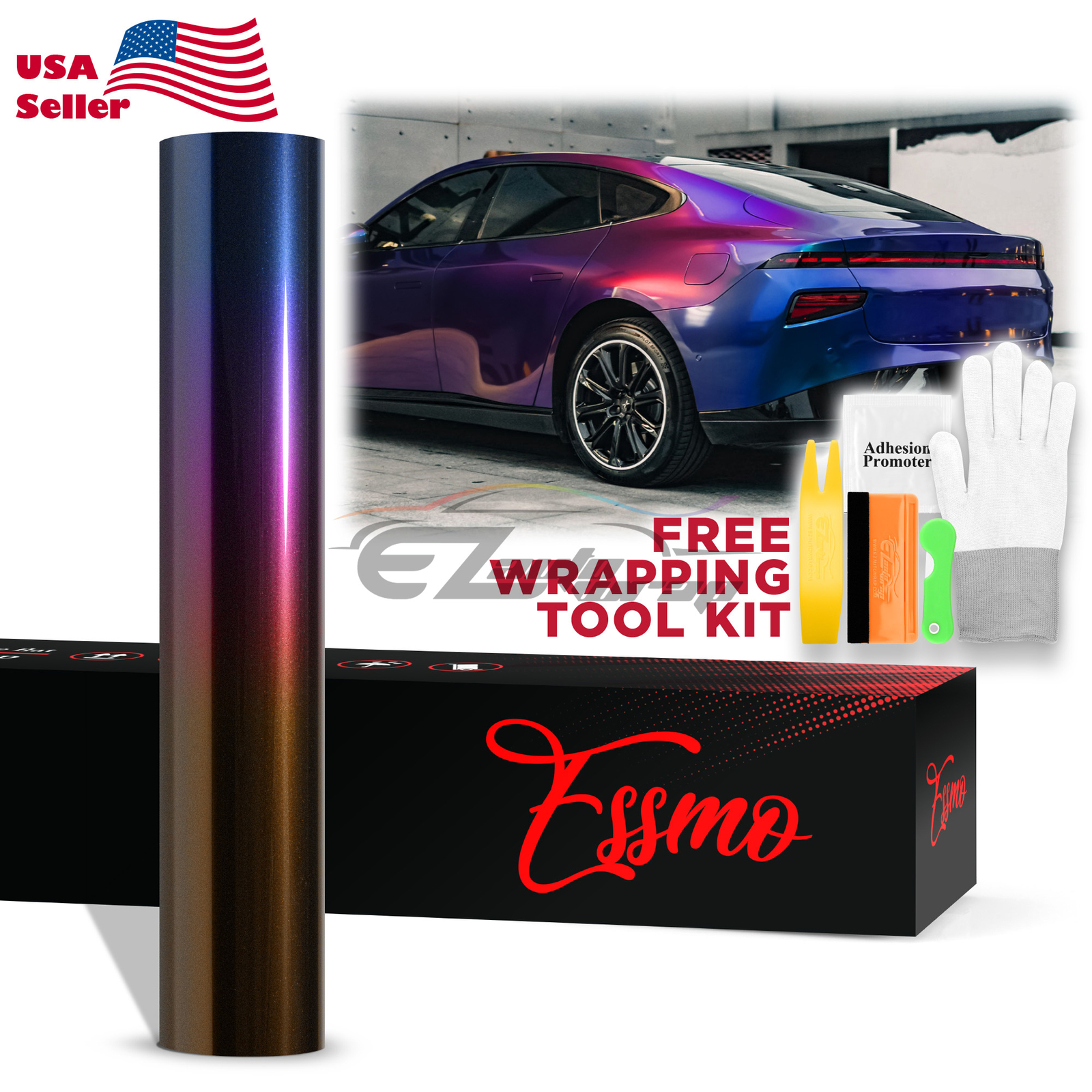 ESSMO PET Galaxy Dust Gloss Roaring Purple Auto Car Vinyl Wrap Decal Sticker