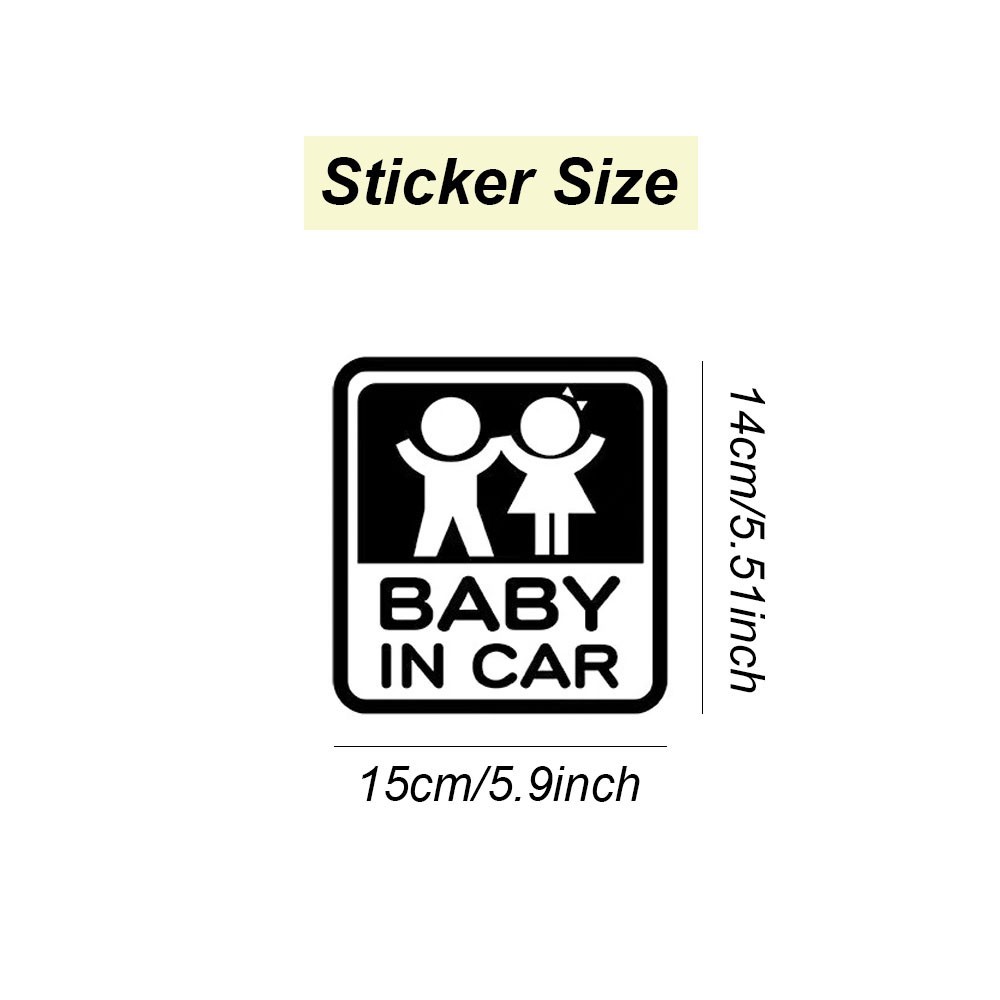 1PCS Car Exterior Baby Warning Sticker Waterproof Self-Adhesive Paper Black