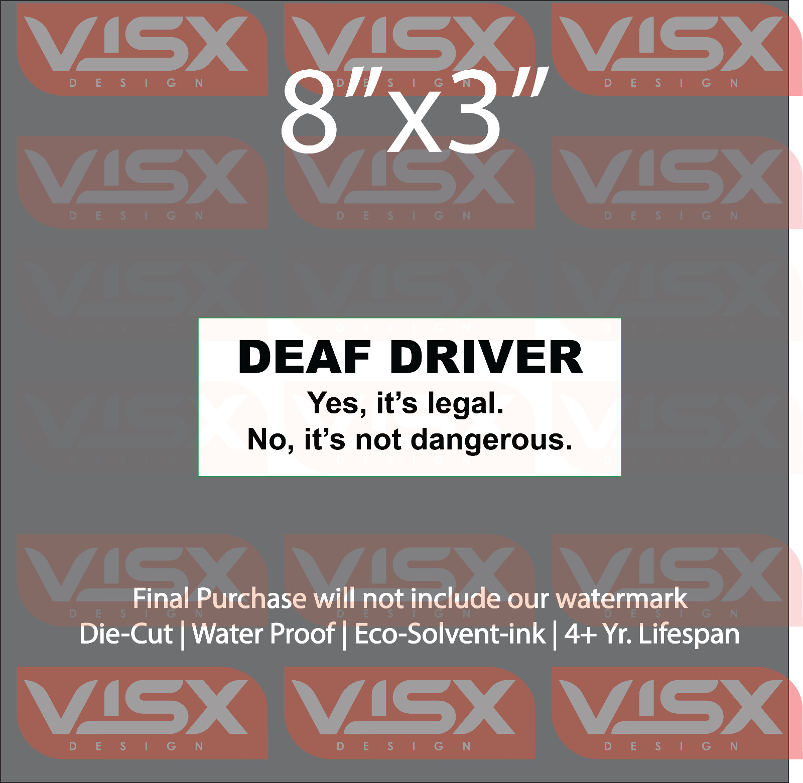 Deaf Driver Yes it’s legal not dangerous Bumper Sticker Funny tailgate patient