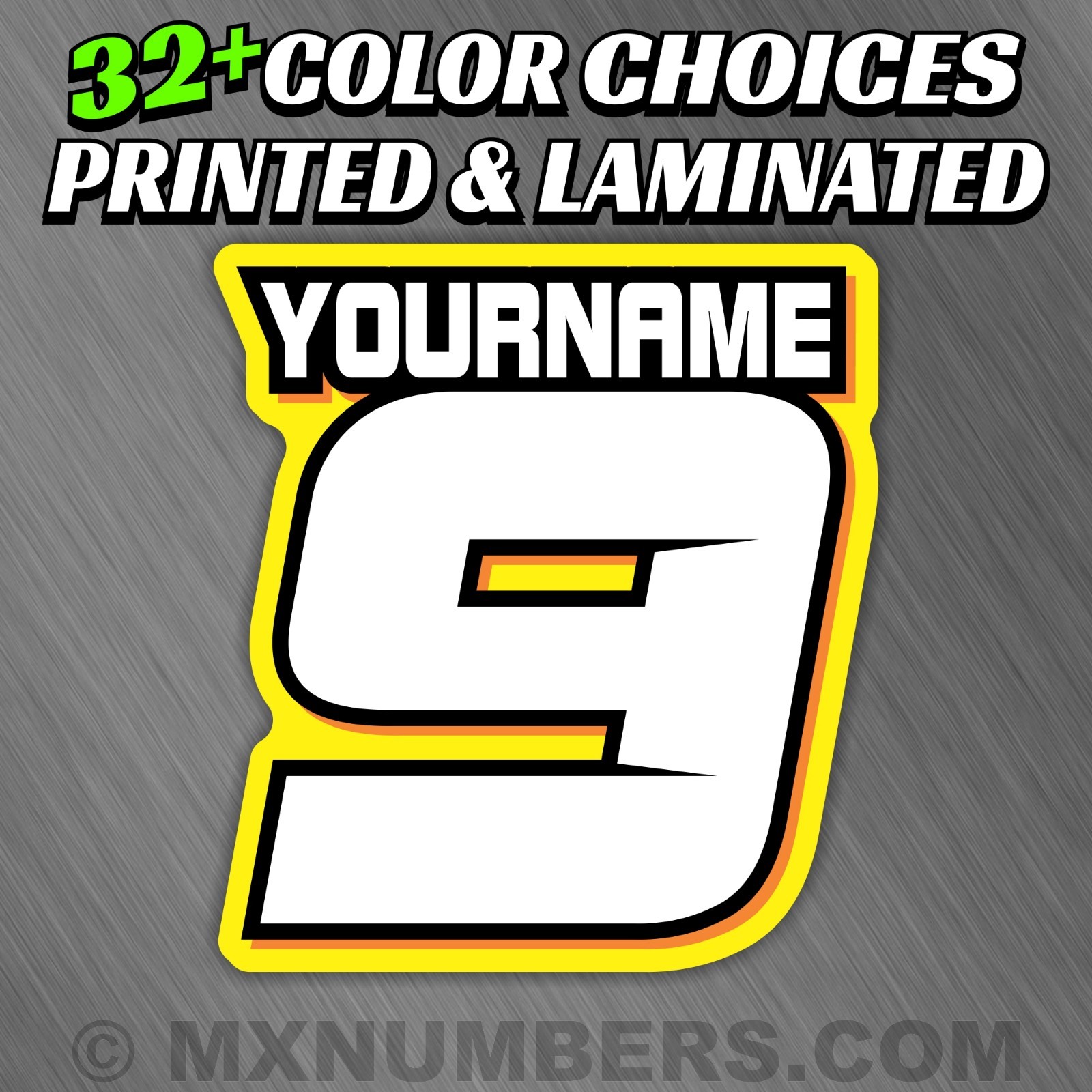 MX Number Name Plate Decal Sticker 4 COLOR ATV SX Dirt Bike Kart Motorcycle Race