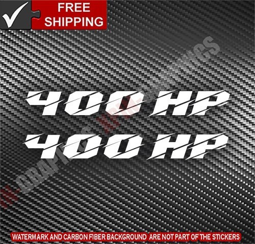 400 HP / HORSEPOWER VINYL 2X 5″ DECAL STICKER STICKERS (Choose Color) Style C