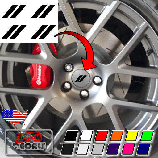 5x CenterCap Overlay Decals for 2017-23 Dodge Charger Challenger Hashmark