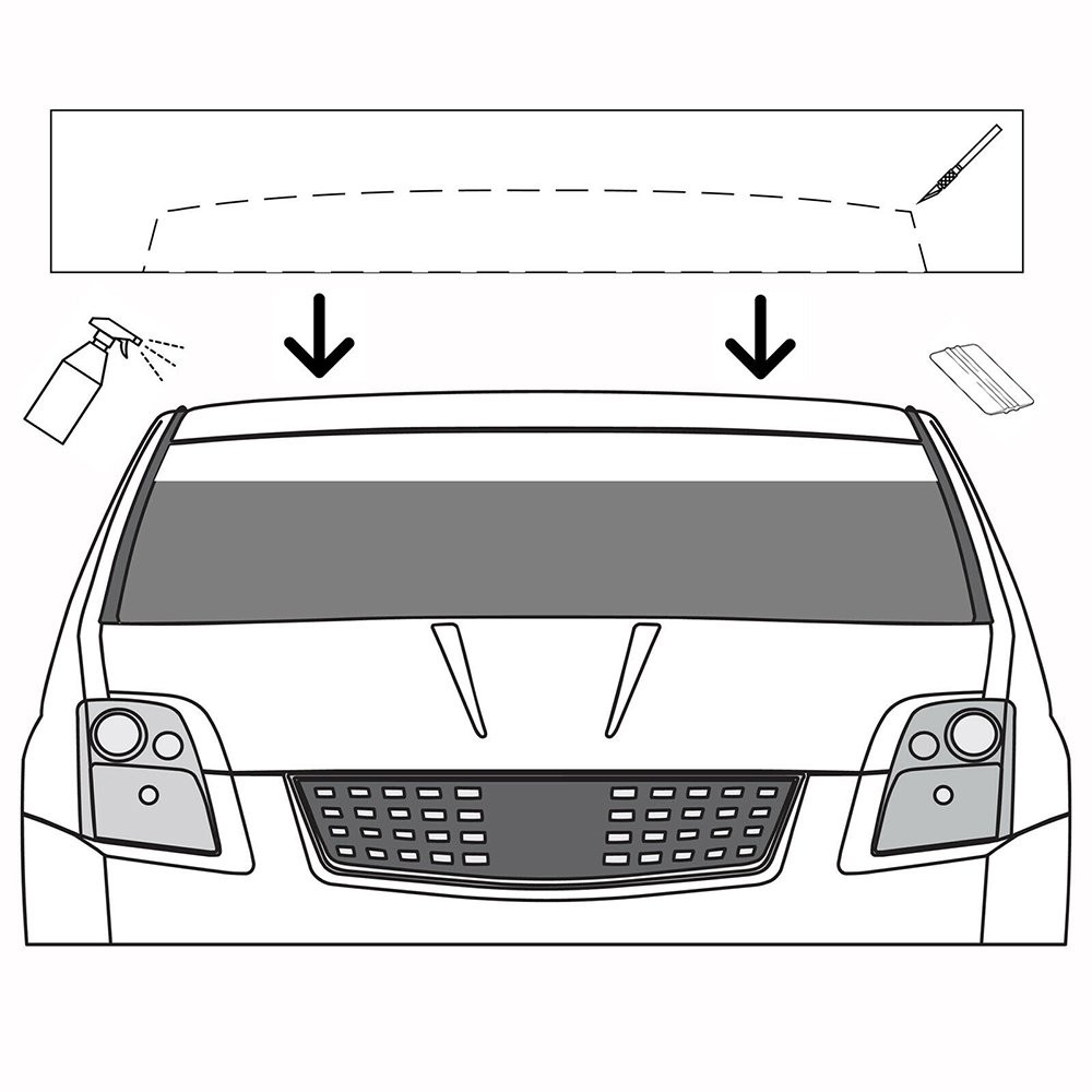 Universal Windshield Matte Black Banner Vinyl Decal Sun Strip 9.84″x59″ Sticker