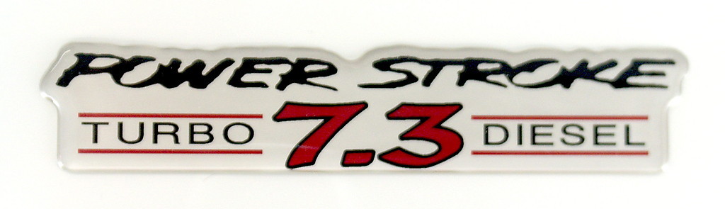 POWERSTROKE 7.3 TD EMBLEM RED (BLACK OUTLINE) / SATIN CHROME