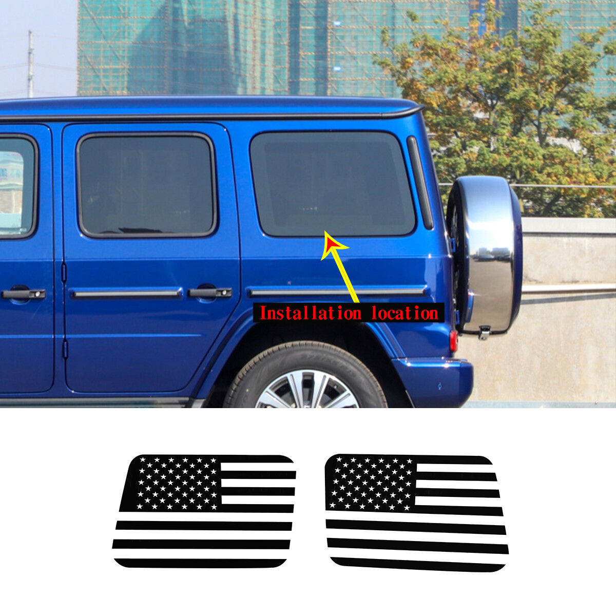 US Flag Style Rear Side Window Sticker Decals For Benz G Class W463 2019-22