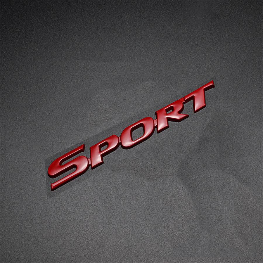 SPORT Logo Racing Car Body Fender Trunk Tailgate Emblem Badge Decor Sticker Red