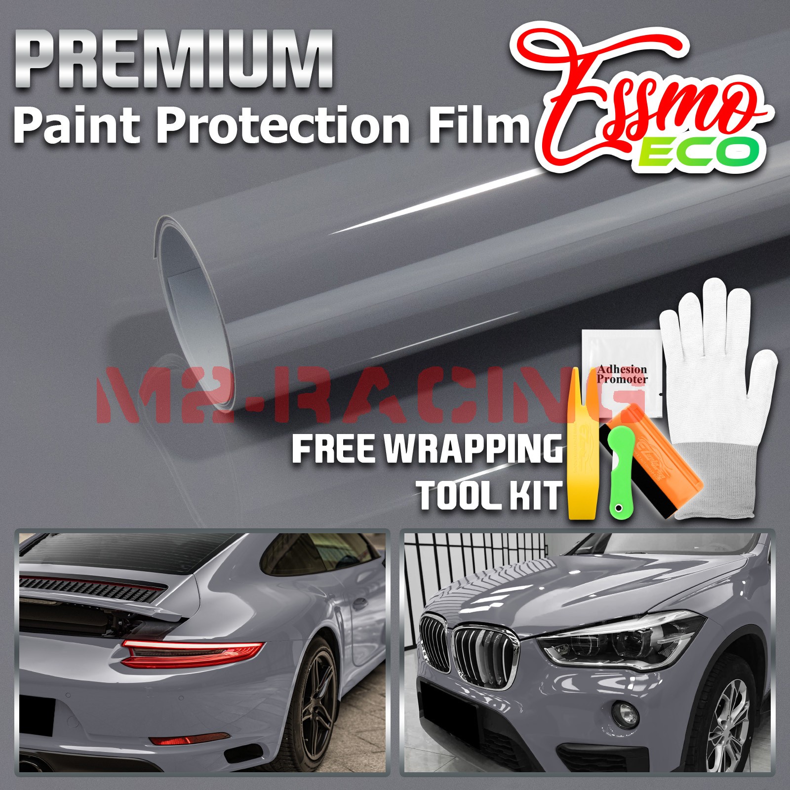 5FTx10FT PPF Nardo Gray Gloss Color Vinyl Paint Protection Film Scratch Car Wrap