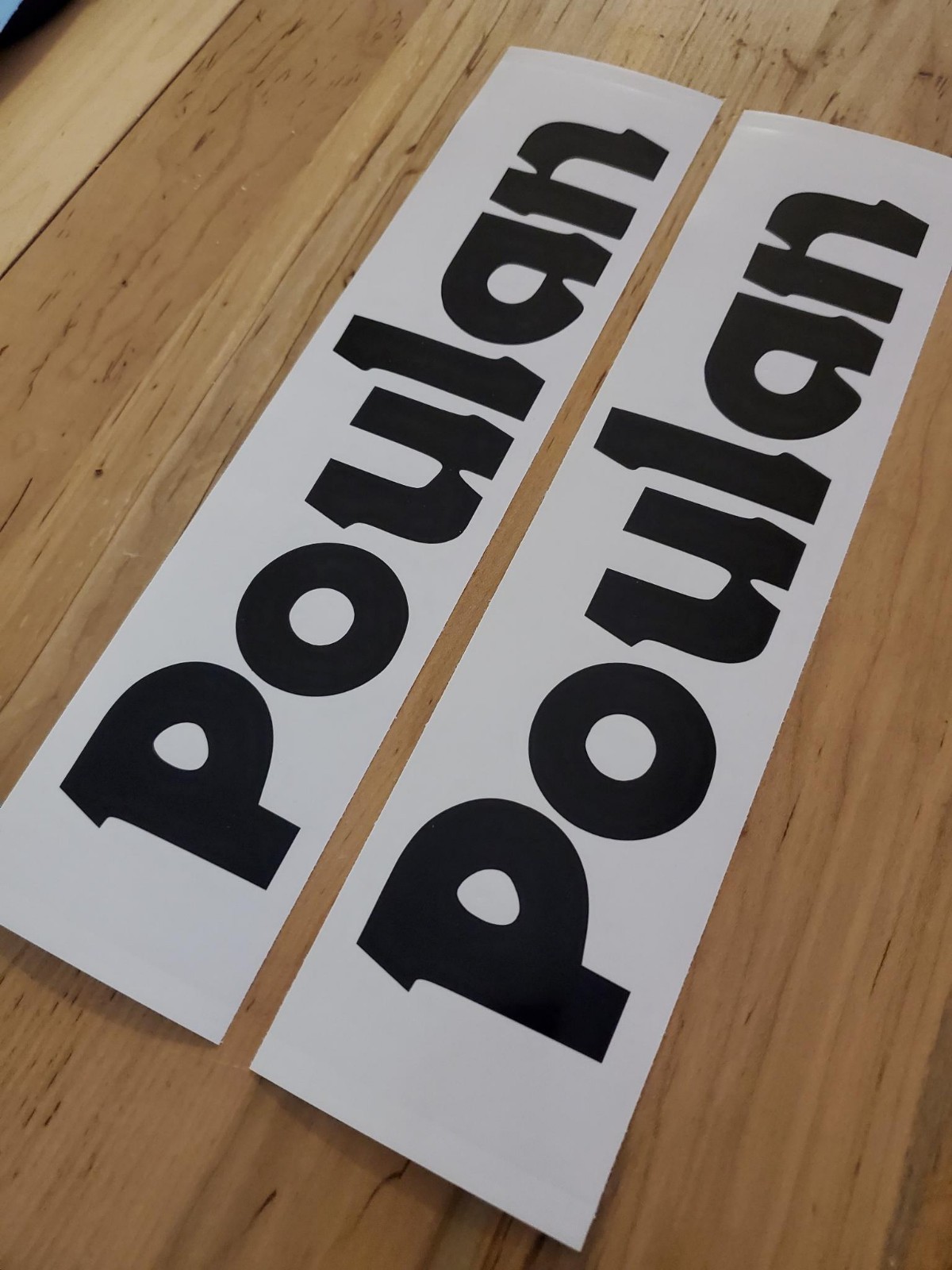 Poulan mower saw old logo Decals Stickers Gloss BLACK 16″ (2)