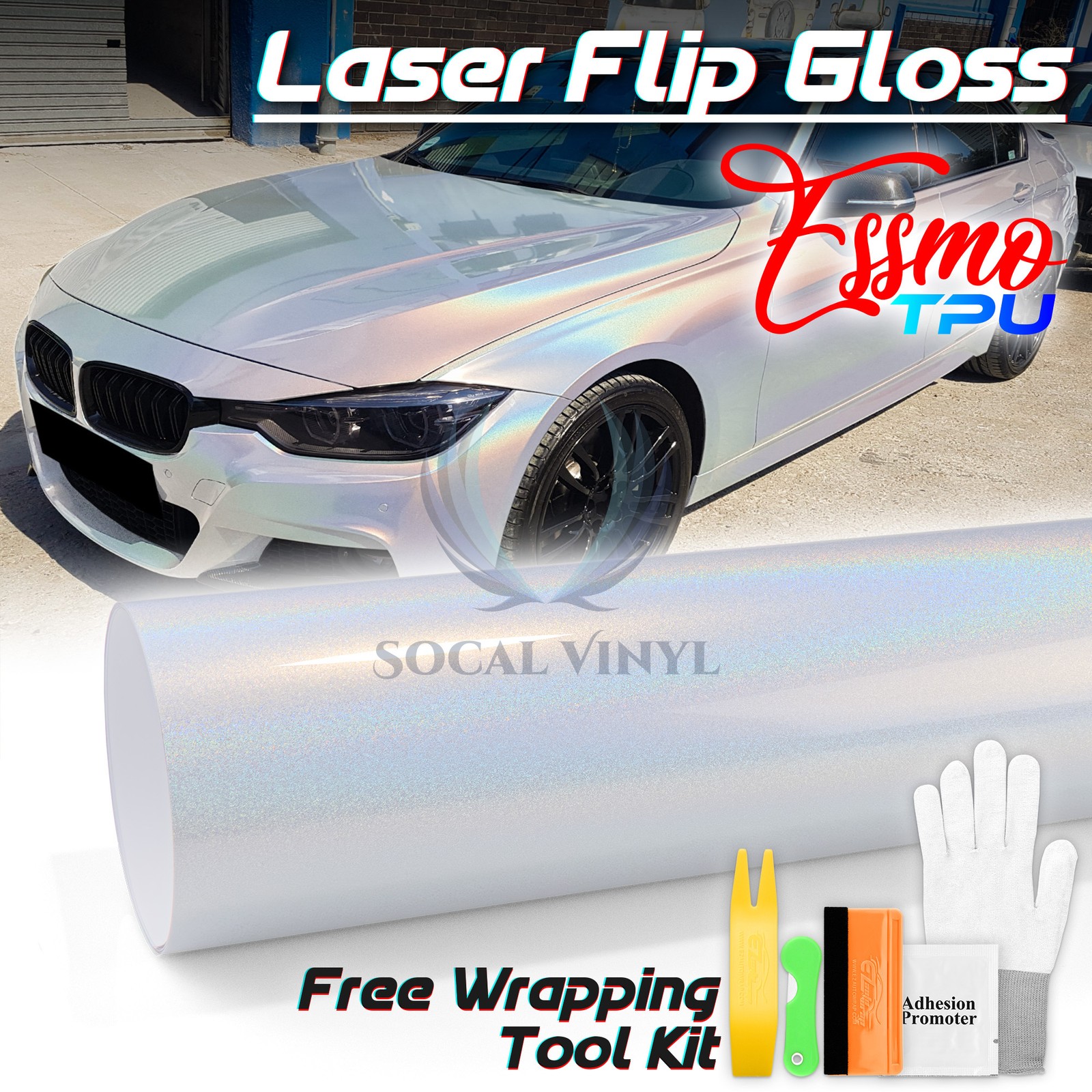 Laser Flip Gloss White PPF TPU Paint Protection Film Dry Wet Apply Vinyl Wrap