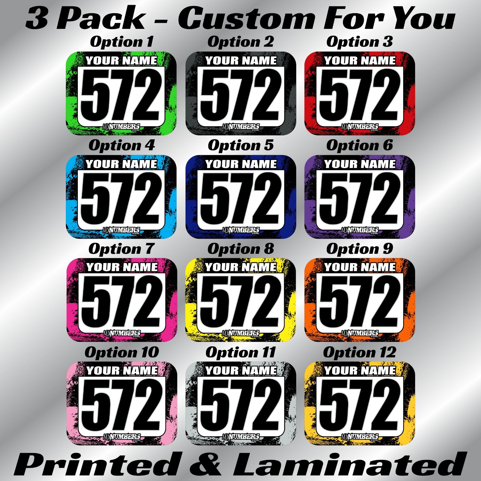 ATV Number Plate Decal Stickers Custom Name Motocross Race MX SX ATV AMA RMZ RM