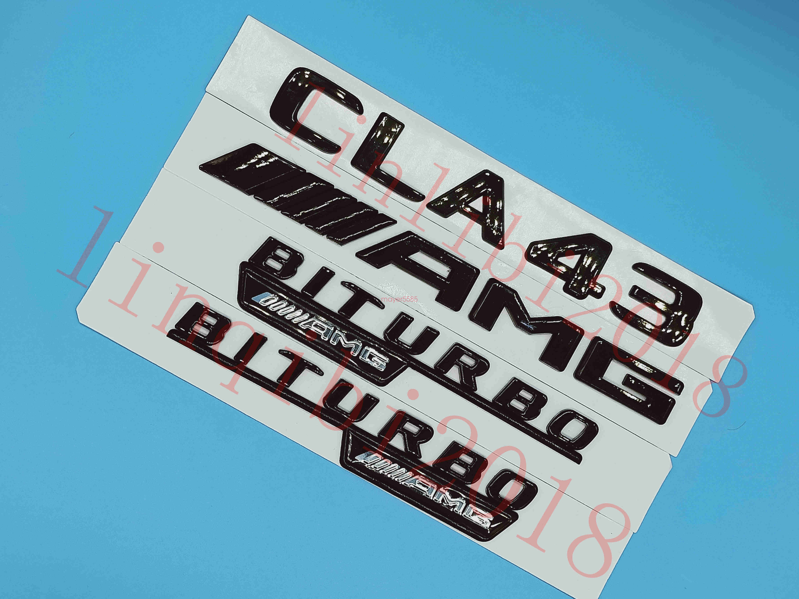 Gloss Black Flat ” CLA43 AMG BITURBO” Trunk Embl Badge Sticker for Mercedes Benz