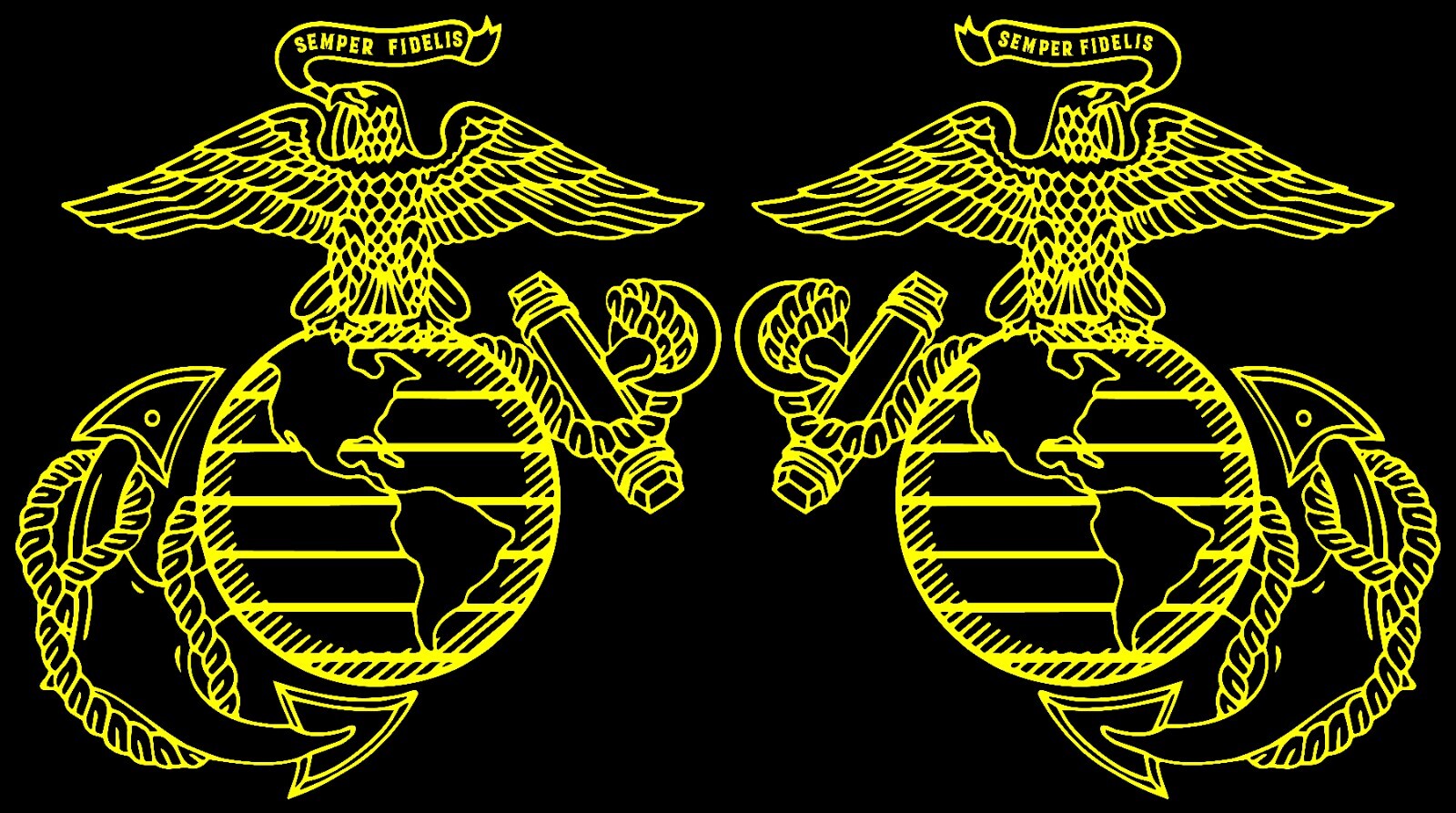 Marines Corp Emblem USMC Left and Right Vinyl Decal Multiple Colors and Sizes