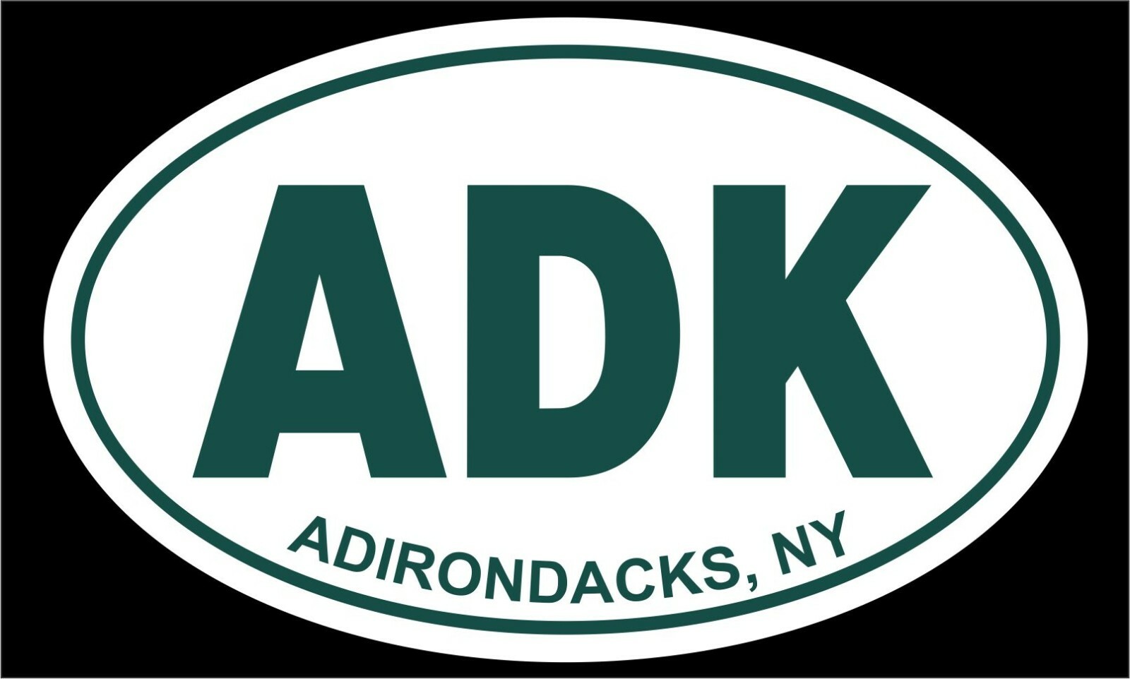 Adirondacks NY Green Oval car window bumper sticker decal 5″ x 3″ ADK