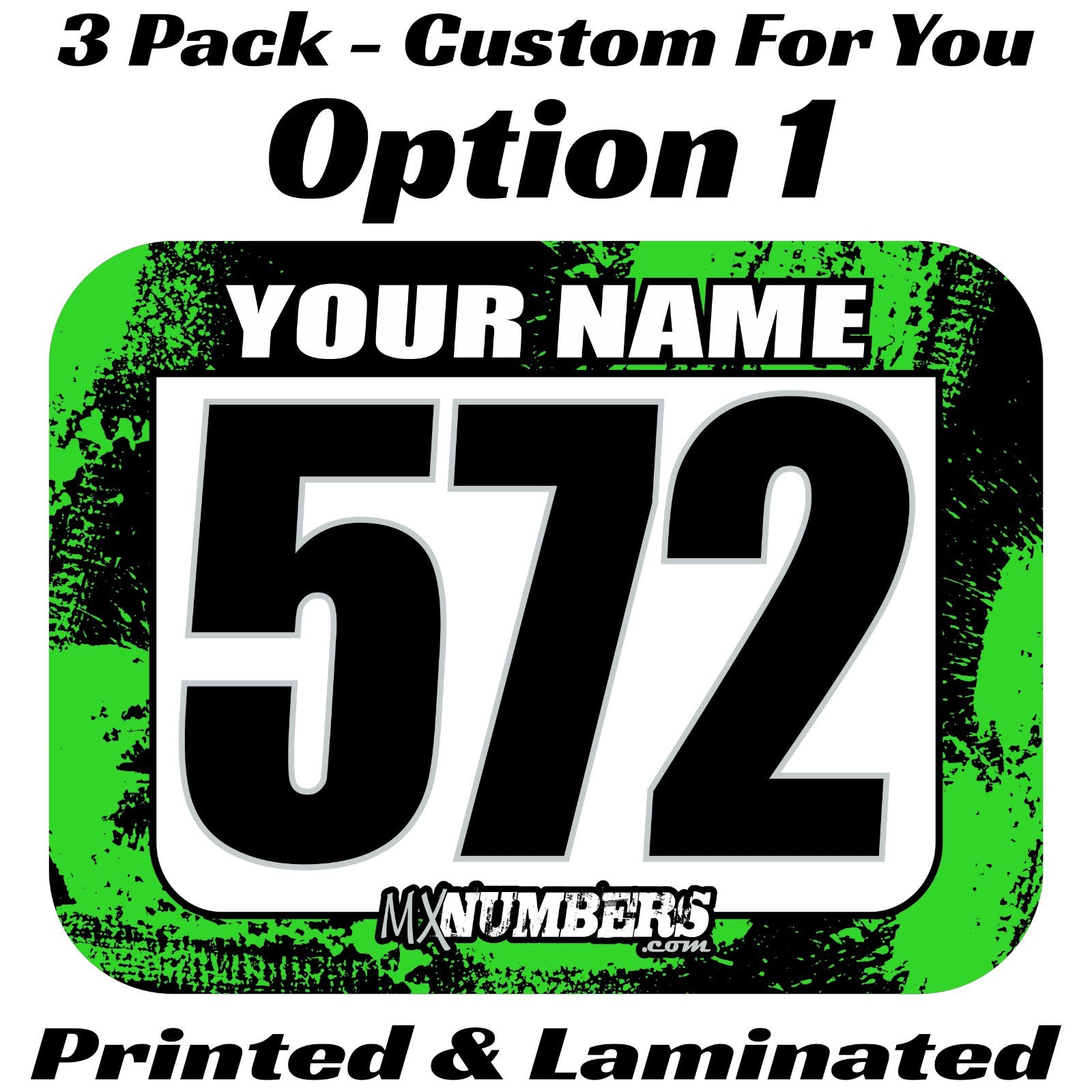 ATV Number Plate Decal Stickers Custom Name Motocross Race MX SX ATV AMA RMZ RM