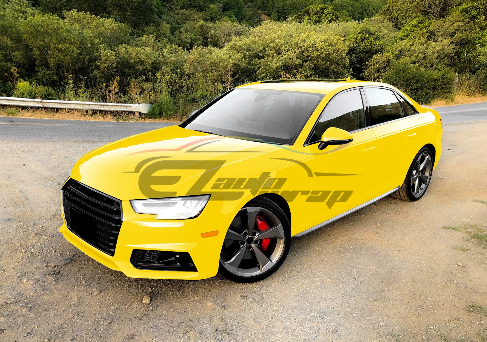 4″x8″ Sample PPF Lemon Yellow Gloss Vinyl Paint Protection Film Scratch Car Wrap