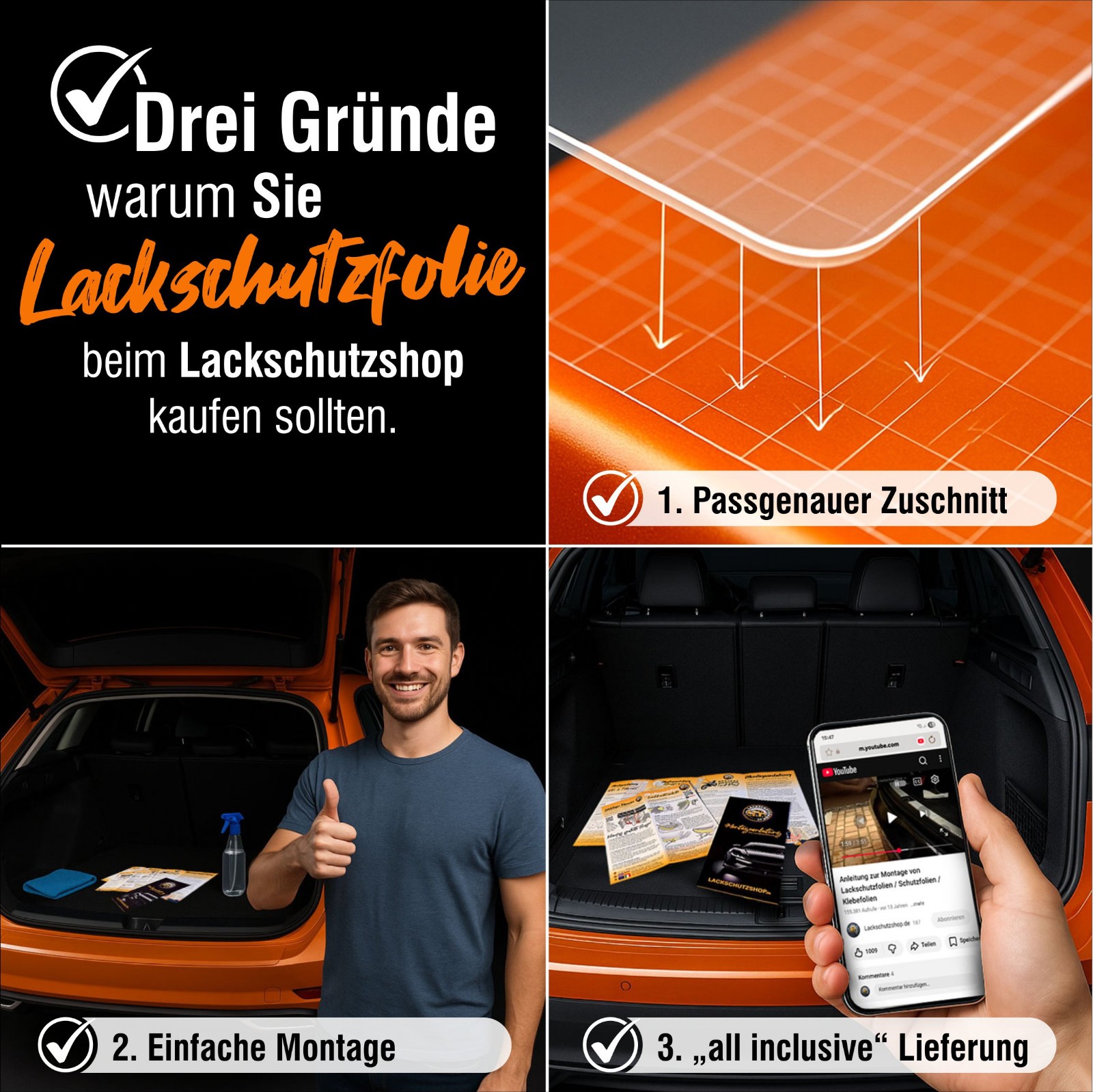 Lackschutzfolie für DACIA ✓ Ladekantenschutz Kantenschutz Auto Folie mit Zubehör