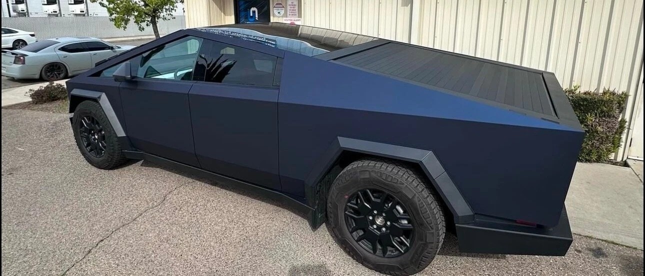 Cybertruck DIY PreCut PPF Kit Paint Protection Film Vinyl Wrap Matte Black Blue