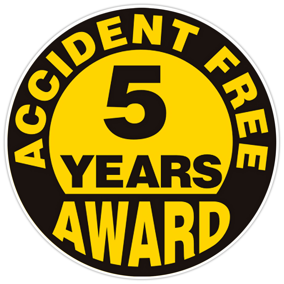 Accident Free 5 Years Award Bumper Sticker Military Vinyl Soldier Decal 5″