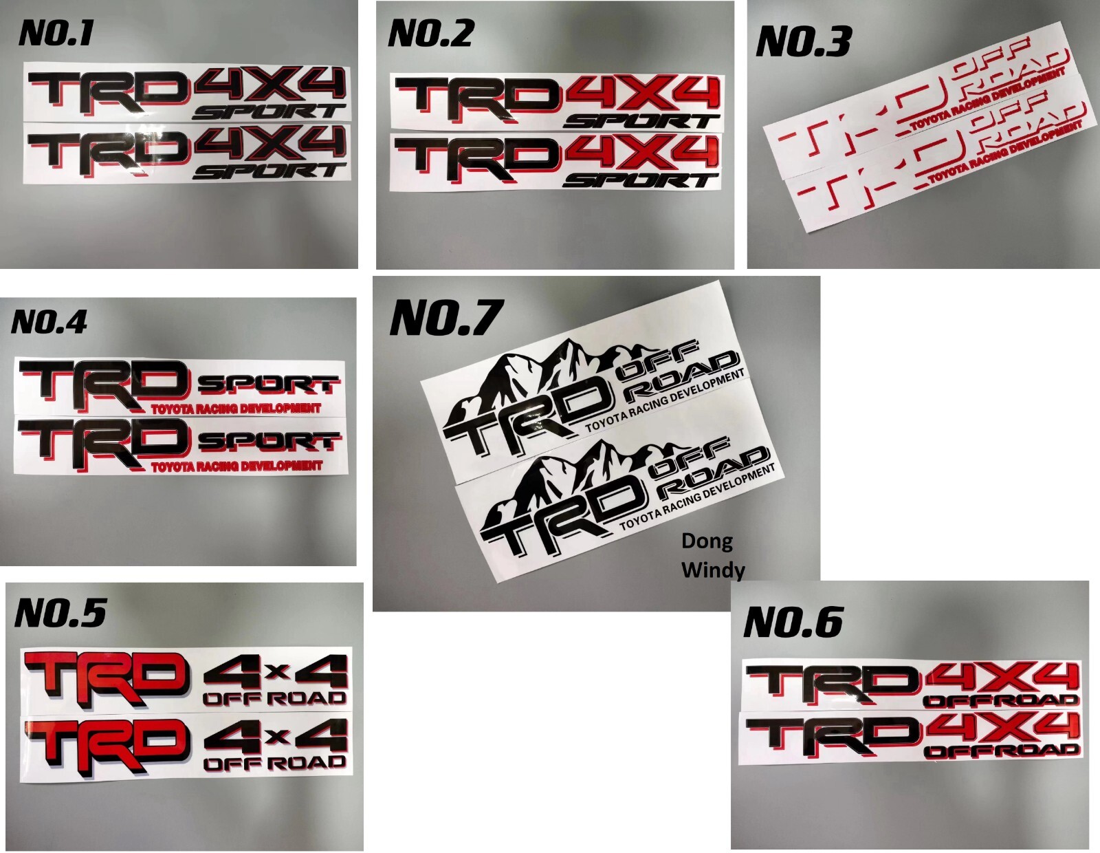 2PC TRD OFF ROAD SPORT TOYOTA RACING DEVELOPMENT 4X4 DECAL Emblem Vinyl STICKER