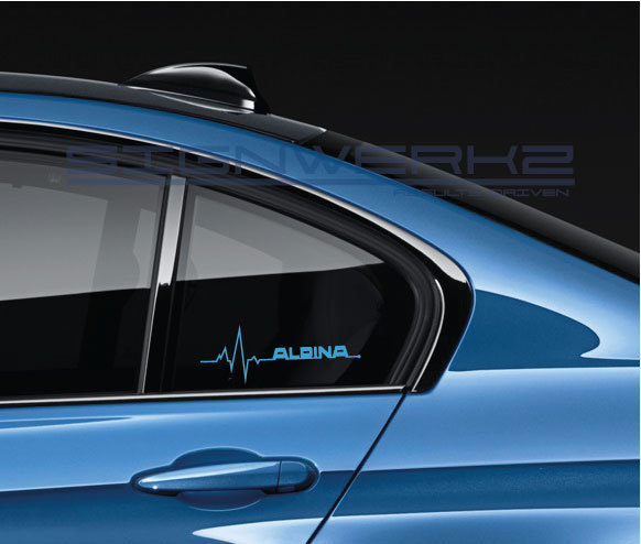Alpina heart beat pulse Decal Sticker left M1 M2 M3 M4 M5 MX5 MZ4 X3 X5 Pair