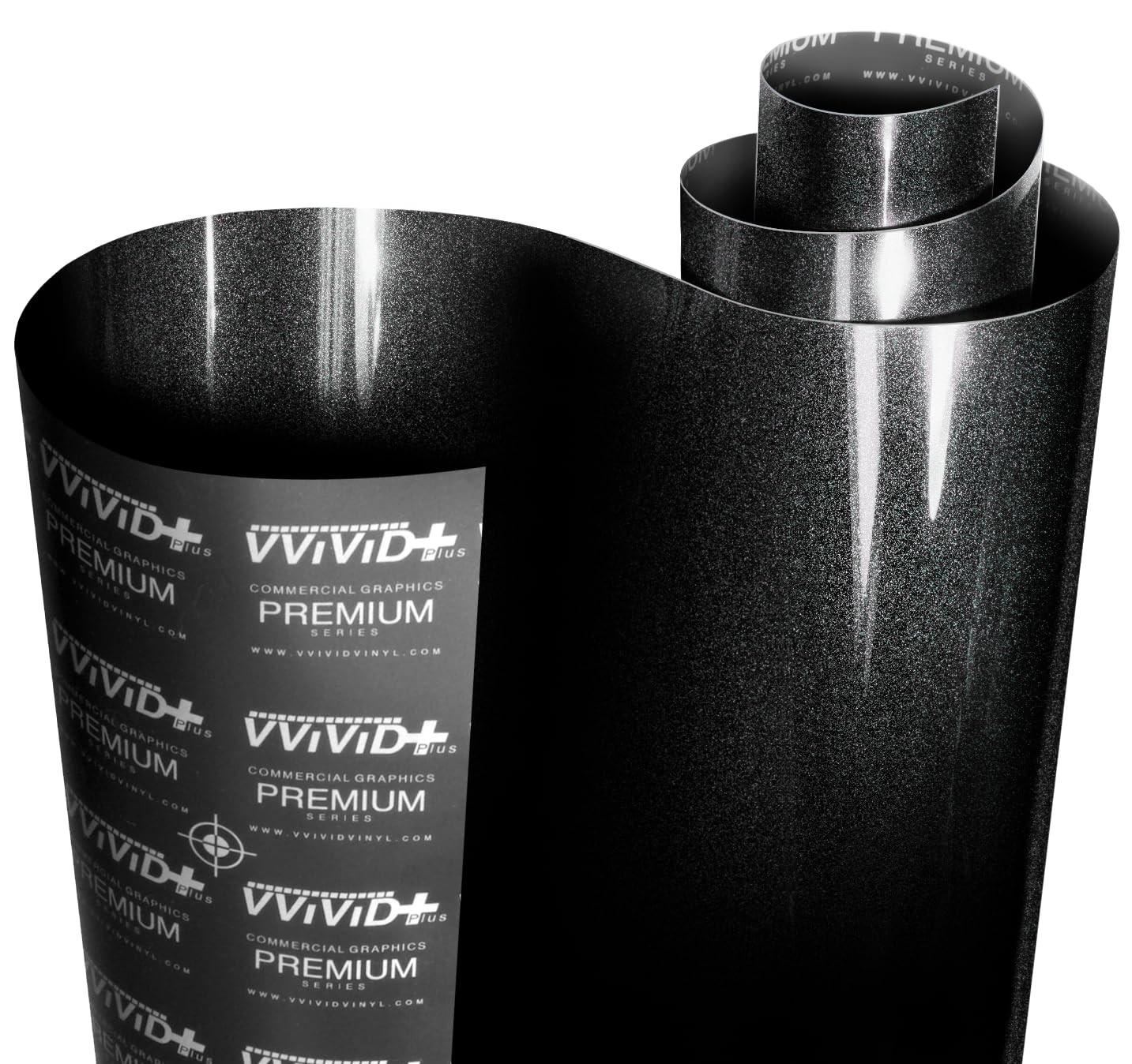 VViViD+ Ultra Gloss Black Metallic Diamond Crystal Vinyl Car 1ft x 5ft,
