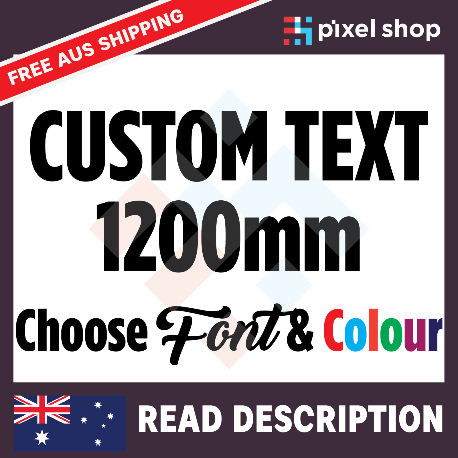 1200mm CUSTOM STICKER – Vinyl DECAL Text Name Lettering Shop Car Window Van Fun