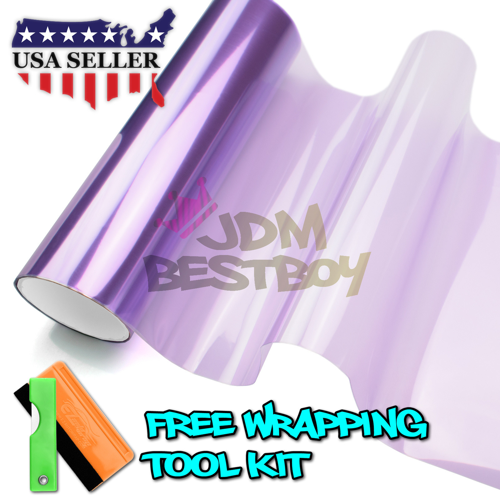 *Glossy Hot Purple Tint Headlights Fog Lights Sidemarker Vinyl Sticker Sheet DIY